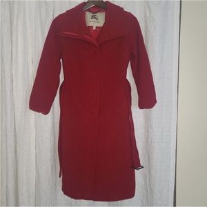 Burberry red wool trench coat size 2 short